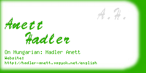anett hadler business card